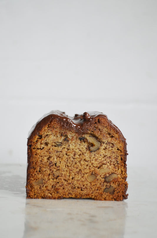 Banana Loaf with Dark Chocolate Glaze