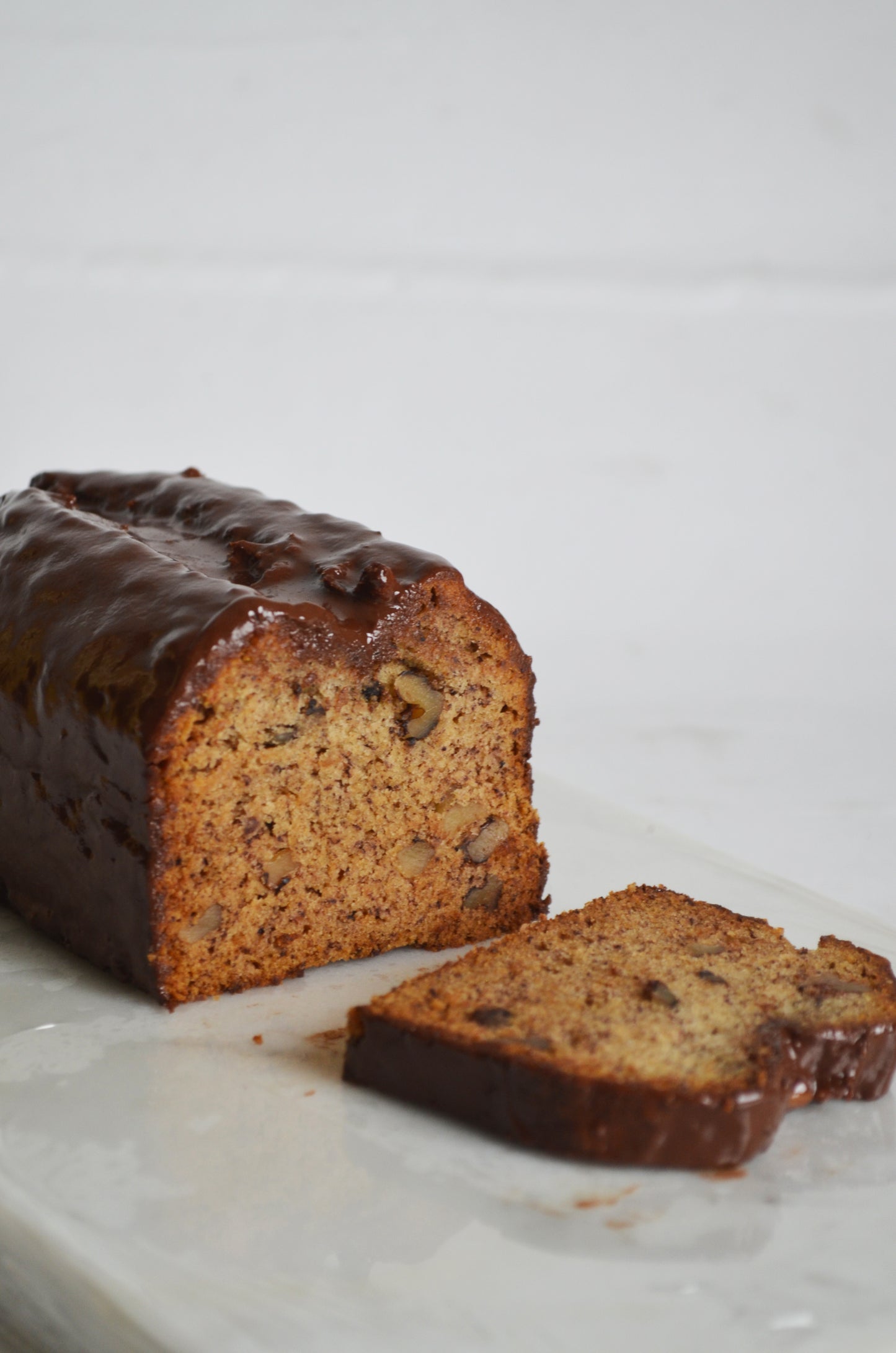 Banana Loaf with Dark Chocolate Glaze