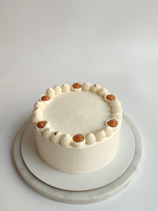Vanilla Buttercream Cake with Salted Caramel