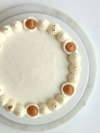 Vanilla Buttercream Cake with Salted Caramel