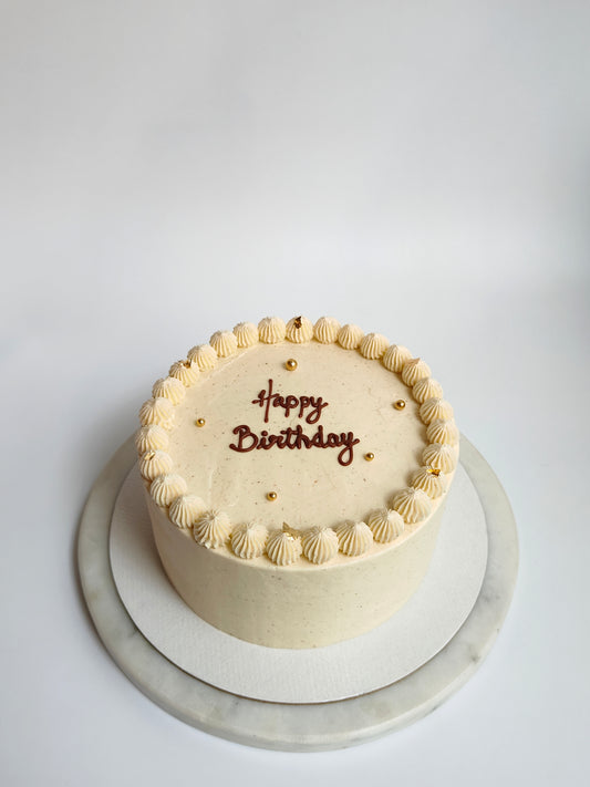 Vanilla Buttercream Cake with Salted Caramel